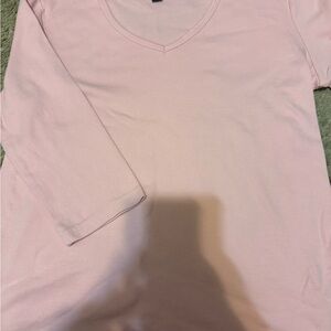 Light Pink V-Neck Top